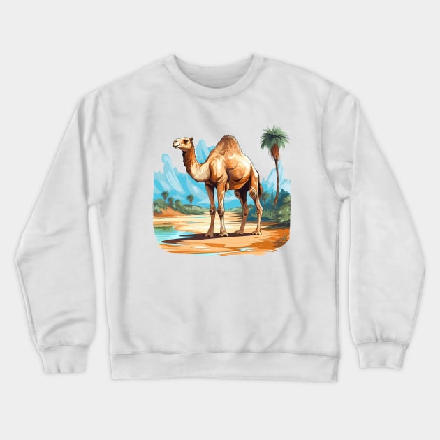 Desert Camel Crewneck Sweatshirt by zooleisurelife
